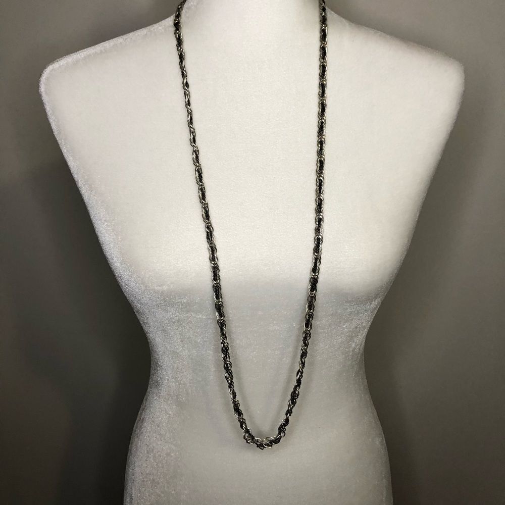 Alfani Silver with Gunmetal Two Tone Long Chain